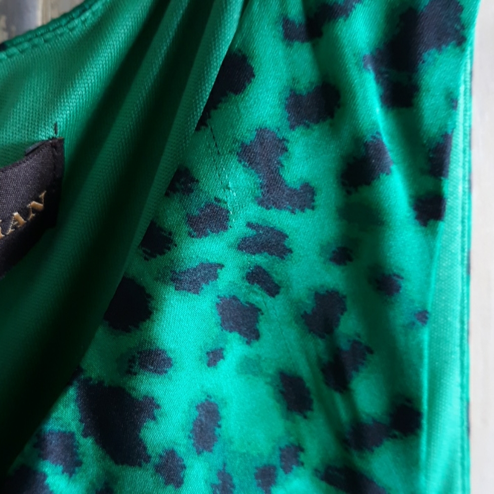 NWT Dana Buchman Dress Green and Black Leopard - Picture 7 of 7